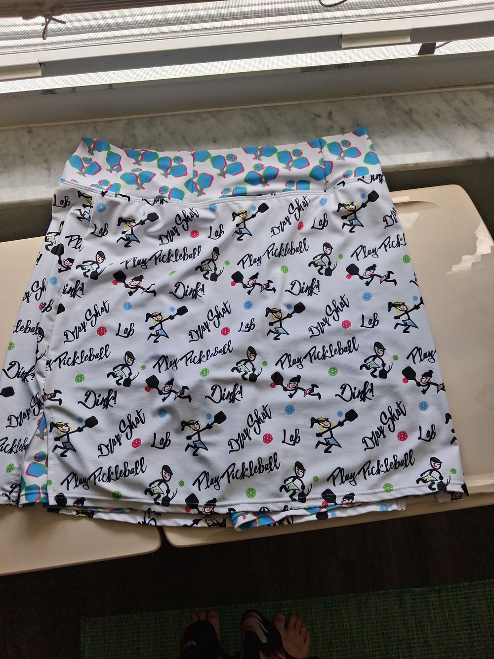 Play Pickleball White Printed Skort